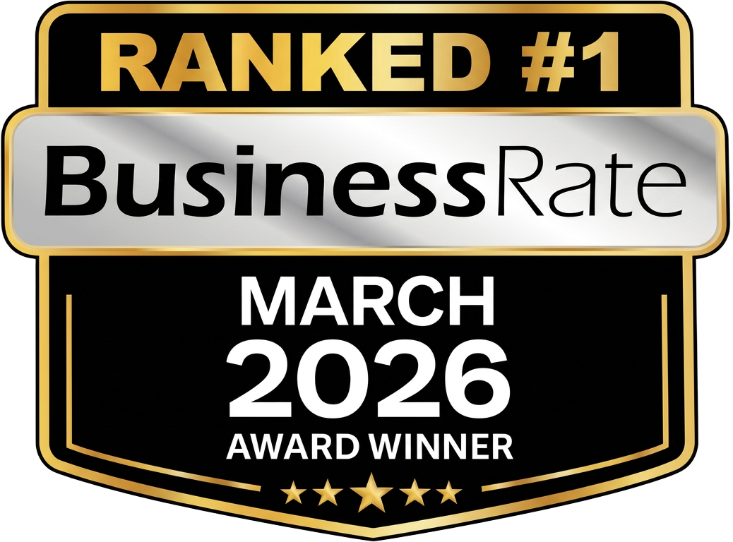 BusinessRate Ranked #1 Contractor award badge for March 2026 awarded to Thompson Home Improvements LLC in York, PA